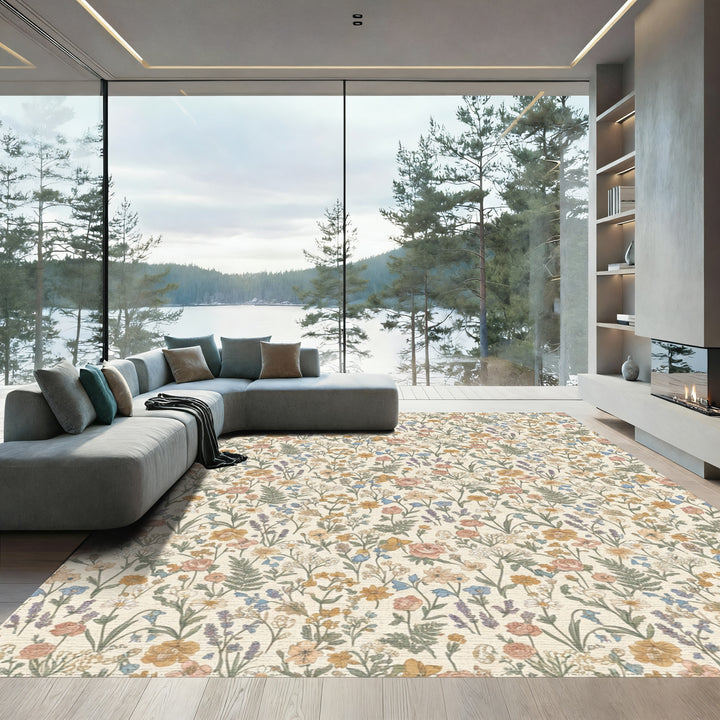 Vintage Floral Garden Medallion Rug