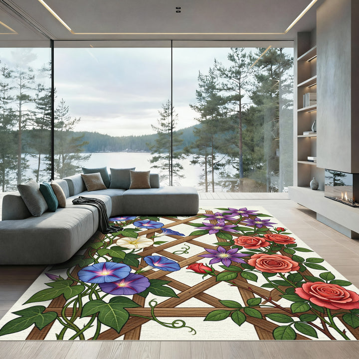 Vine floral trellis garden bloom Rug
