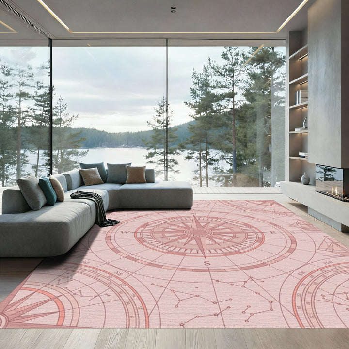 Nautical Compass Celestial Voyage Rug