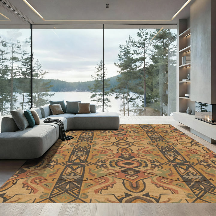Earthy Tones Tribal Medallion Rug
