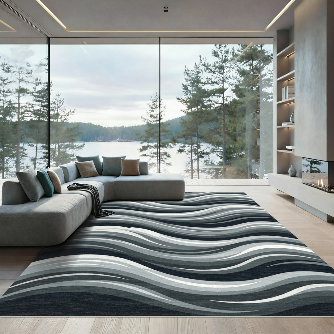 Monochromatic Waves Abstract Composition Rug