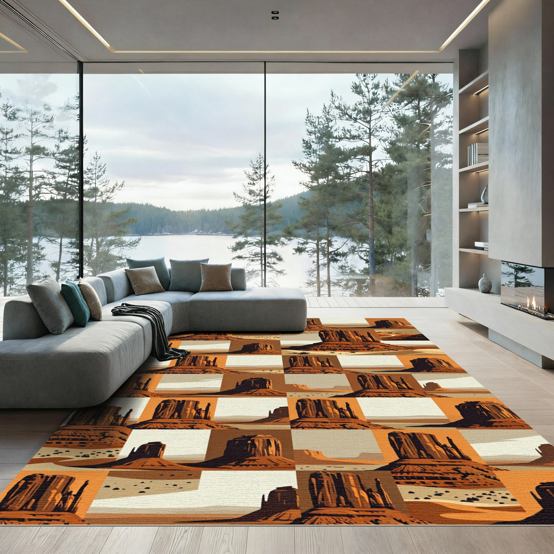 Monument Valley Desert Landscape Art Rug