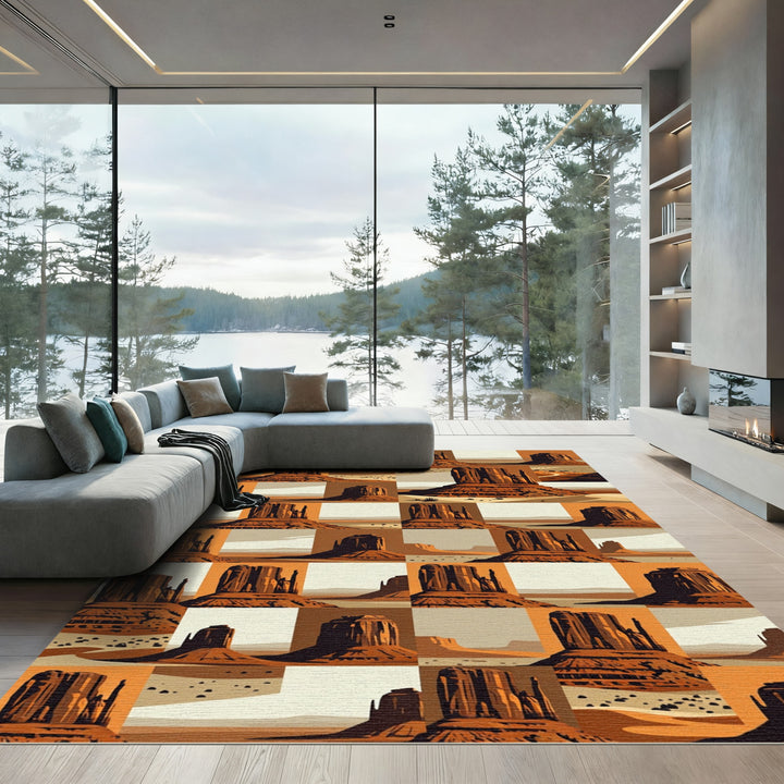 Monument Valley Desert Landscape Art Rug