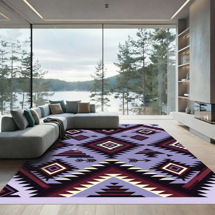 Purple Native American Diamond Navajo Rug