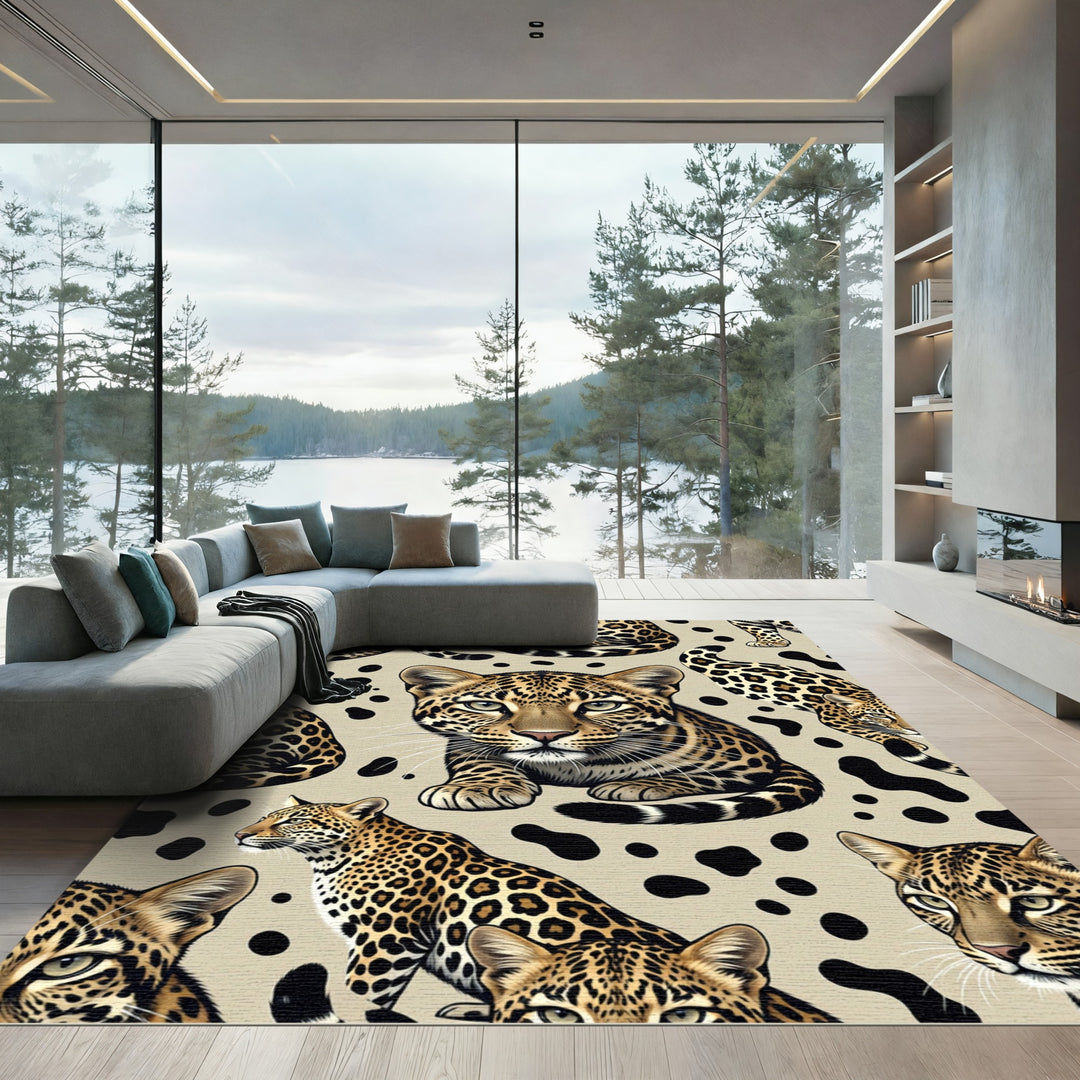 Dashing Leopard Spots Jungle Cats Rug
