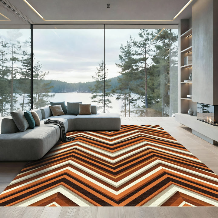 Earthy Tones Chevron Layers Rug