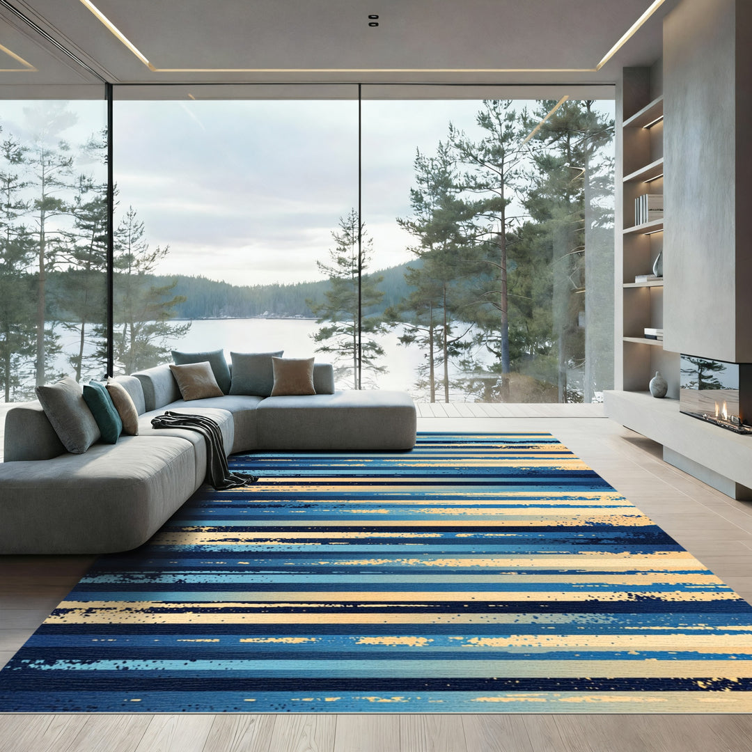 Coastal Gradient Horizontal Stripe Rug