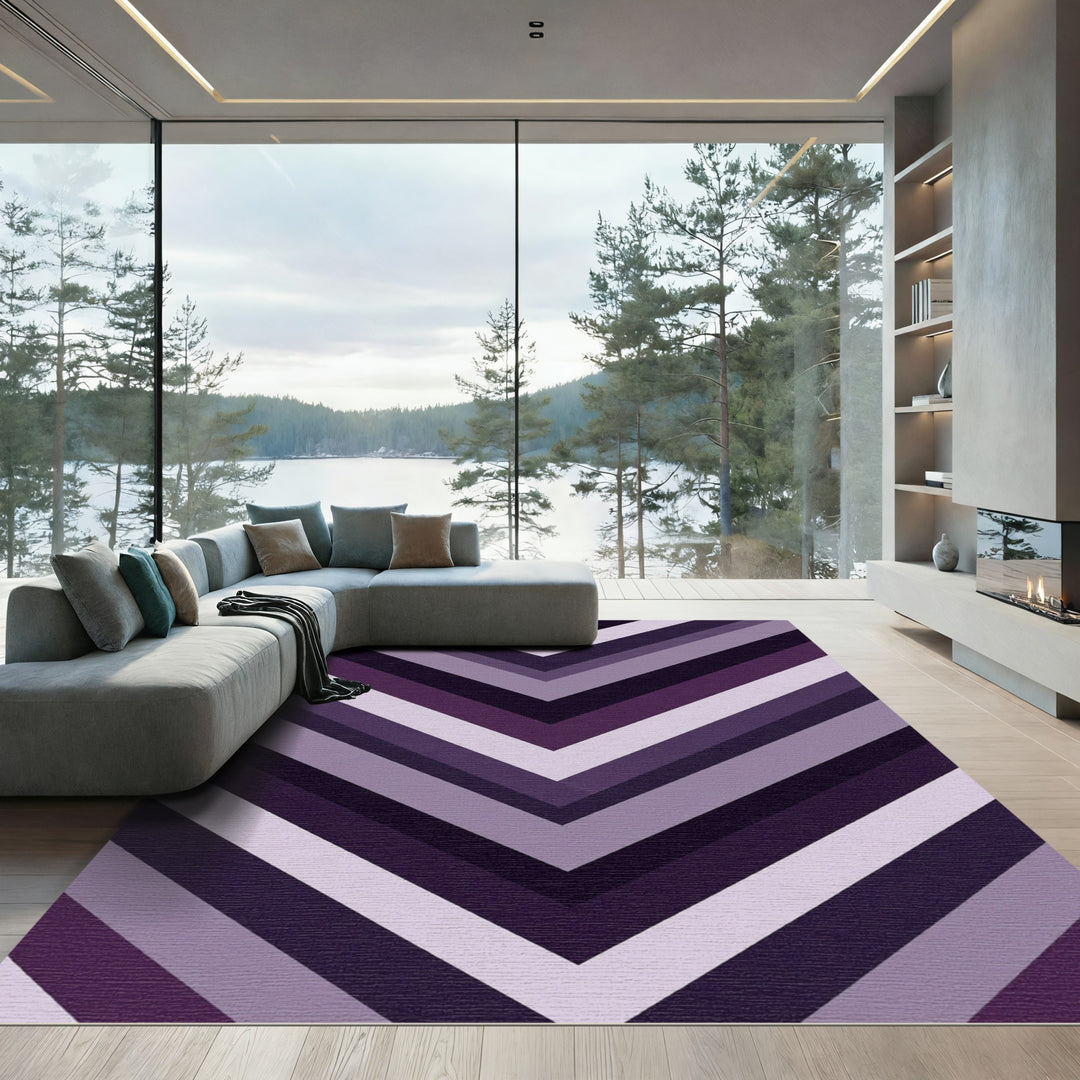 Deep Plum Chevron Arrows Rug