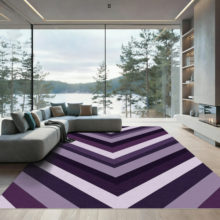Deep Plum Chevron Arrows Rug