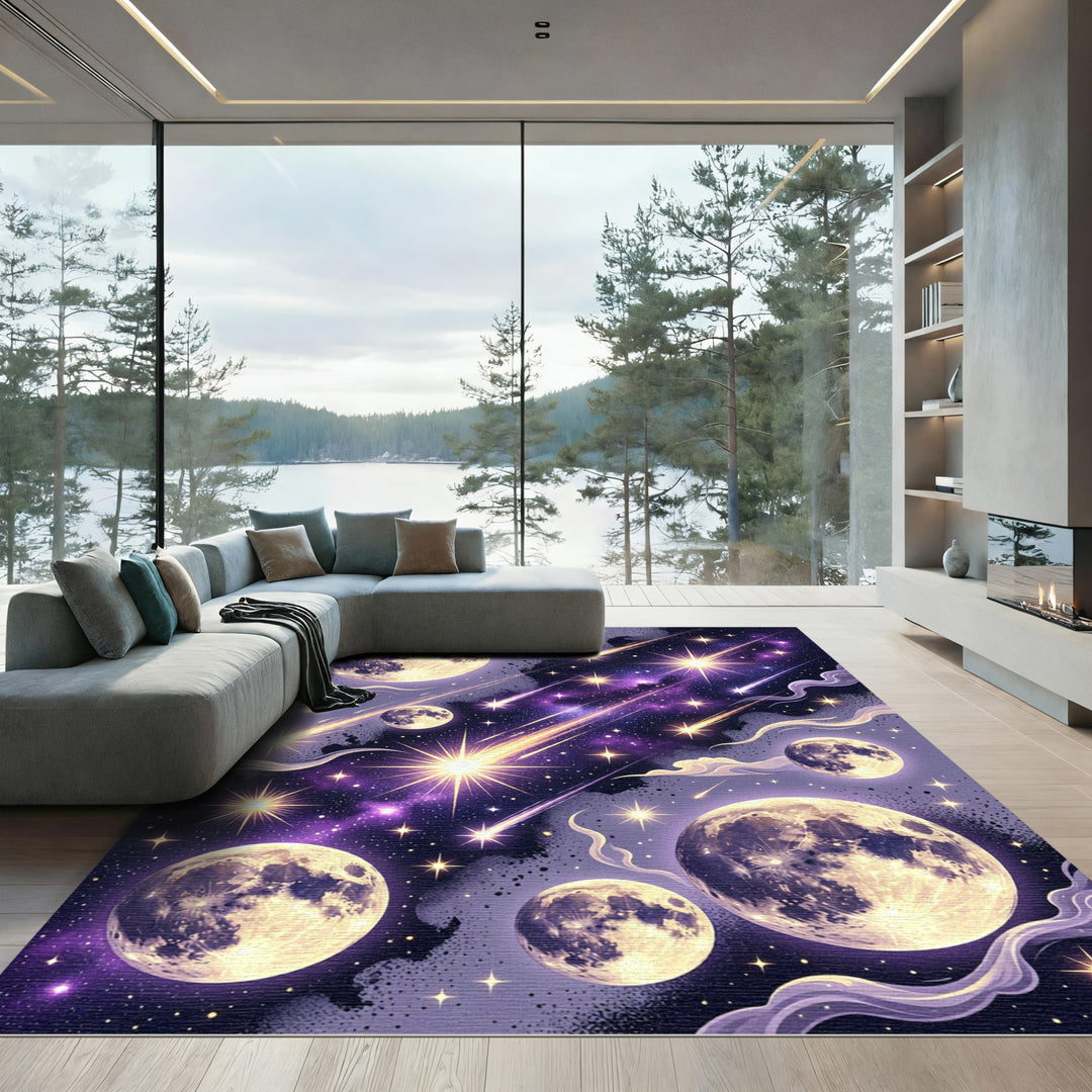 Cosmic Starry Night Moon Rug