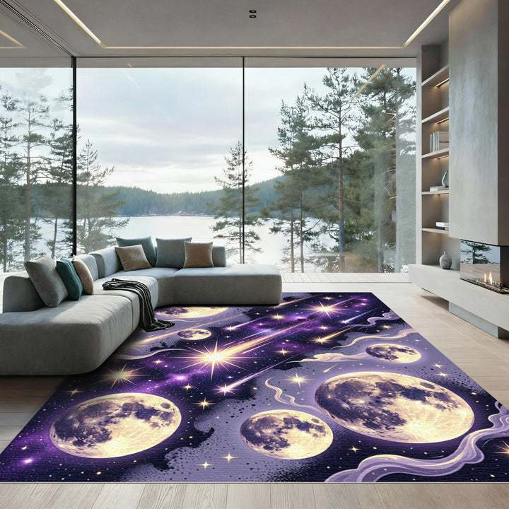 Cosmic Starry Night Moon Rug