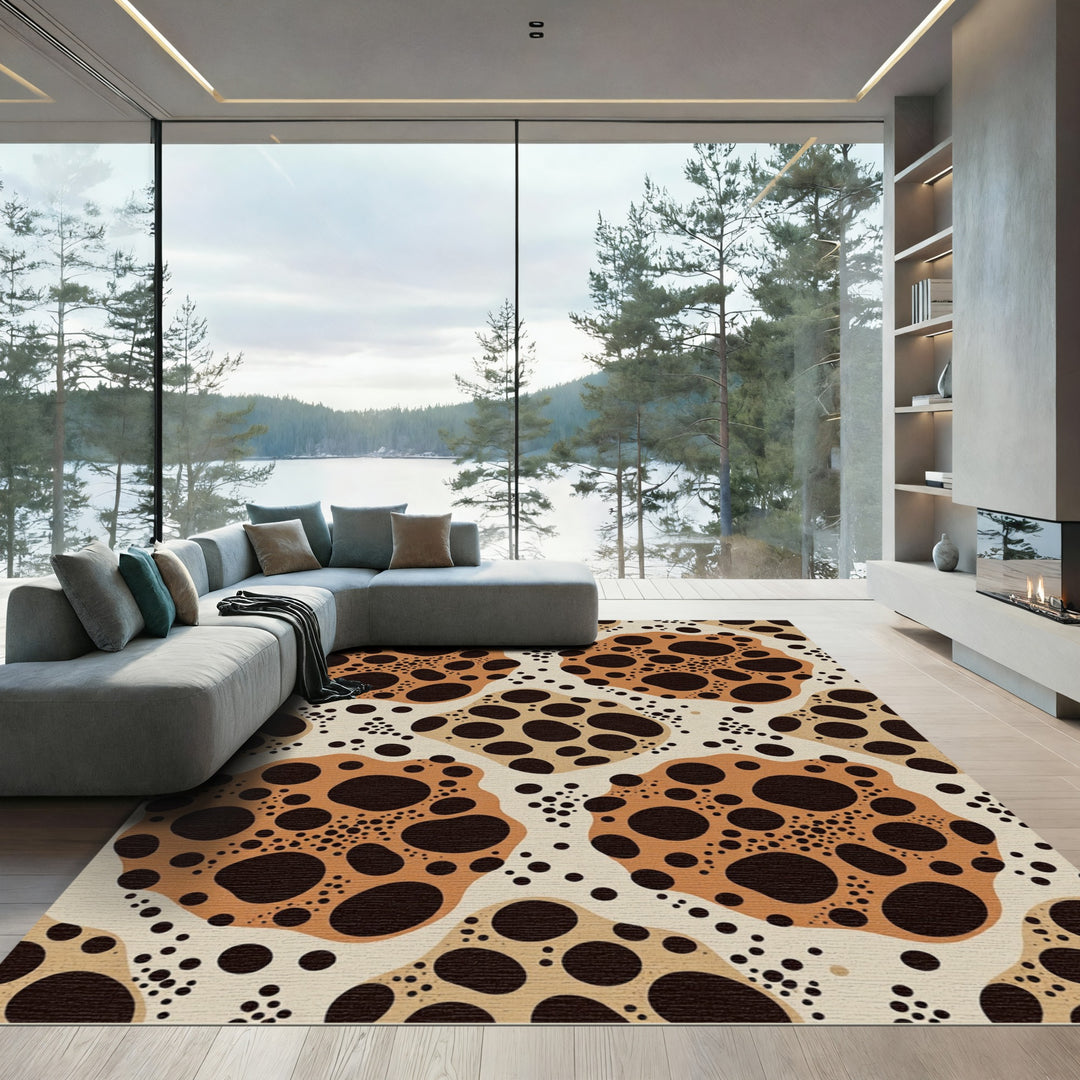 Brown Organic Spotty Cell Rug