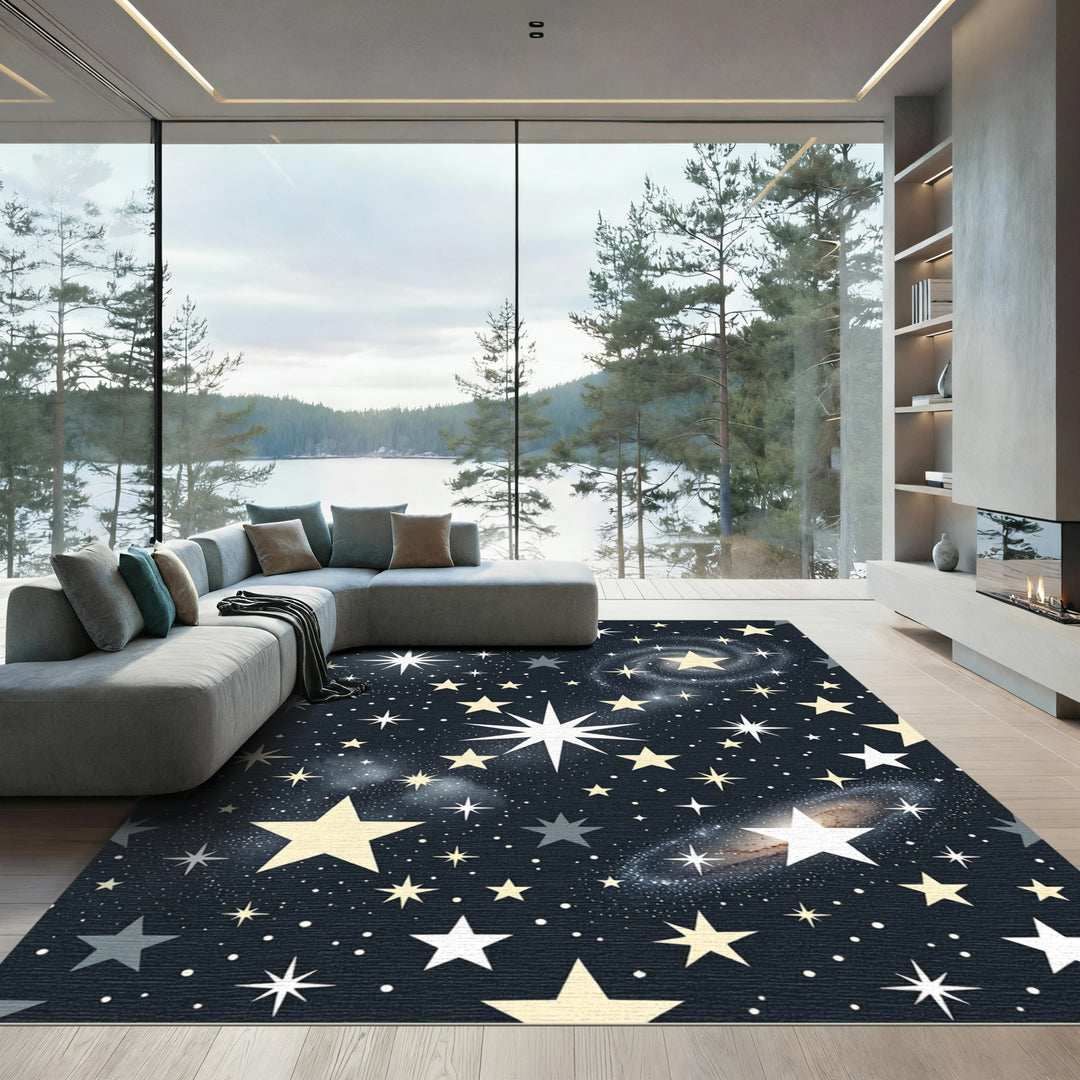 Cosmic Starry Night Galaxy Rug