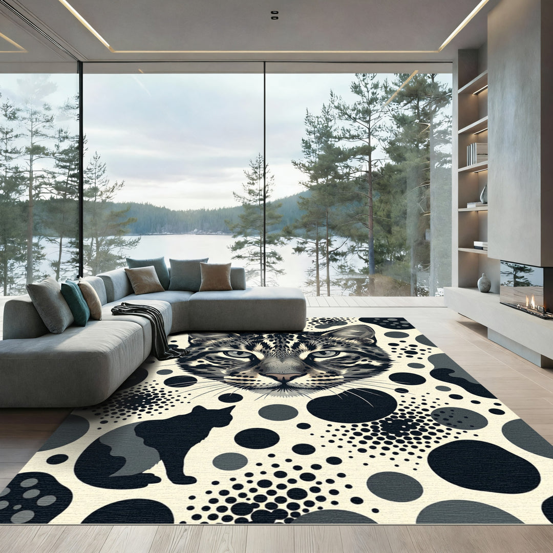 Monochromatic Feline Spots Rug