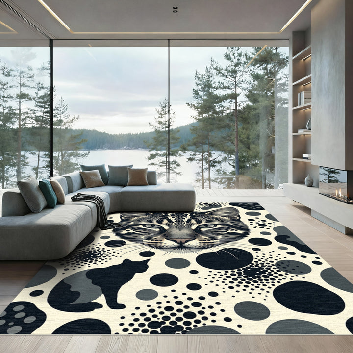 Monochromatic Feline Spots Rug