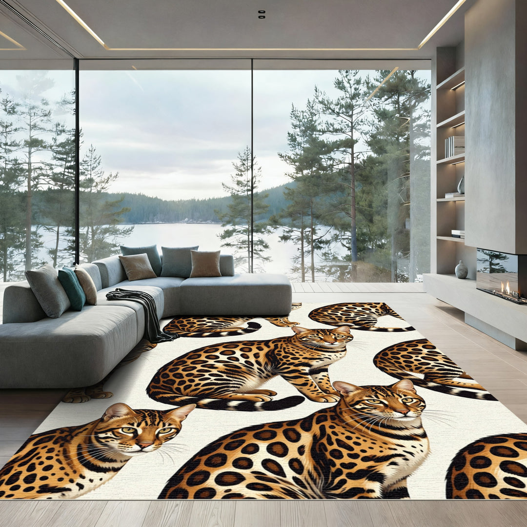 Exotic Bengal Cat Spots Runner Rug