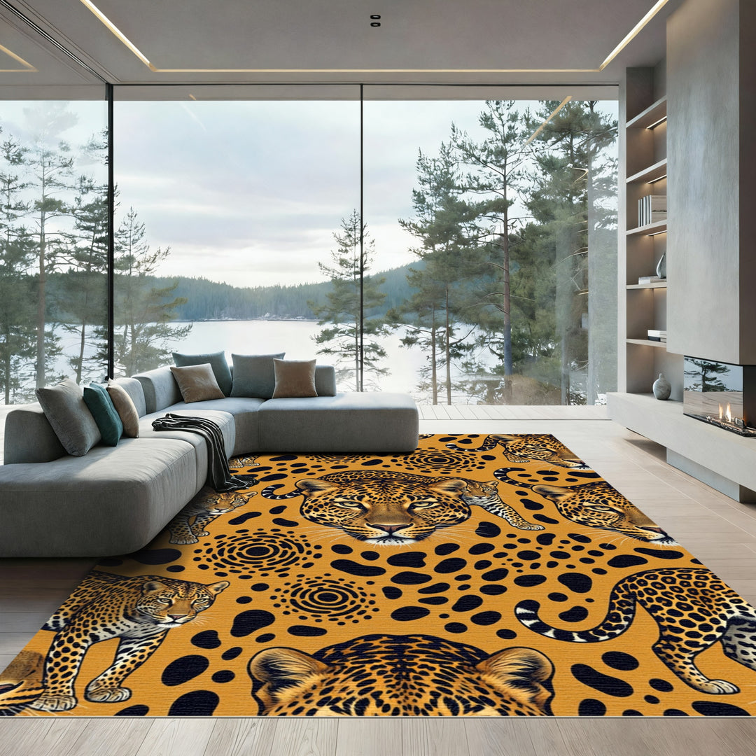Bold Jungle Leopard Spots Rug