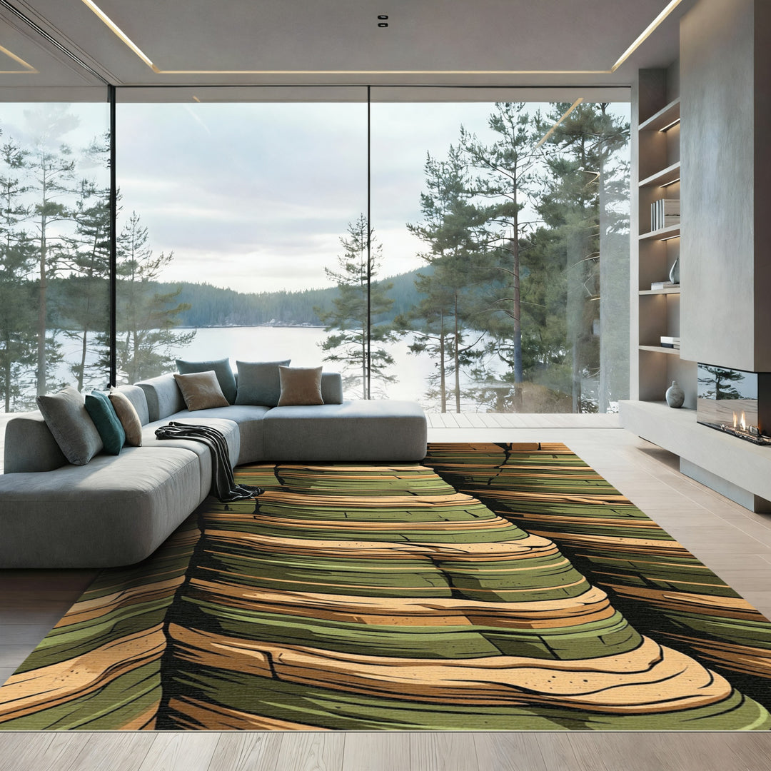 Layered Canyon Earth Tones Rug