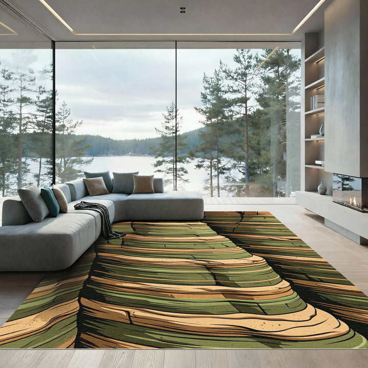 Layered Canyon Earth Tones Rug