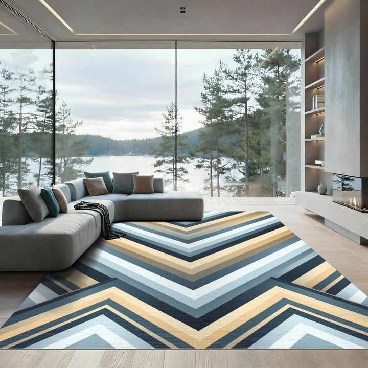 Chevron Stripes Abstract Rug