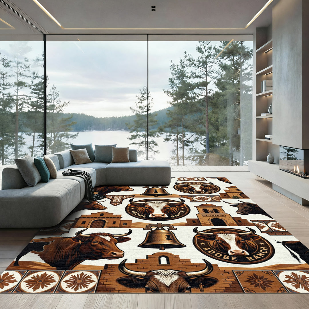 Adobe Ranch Cow Bell Charm Rug