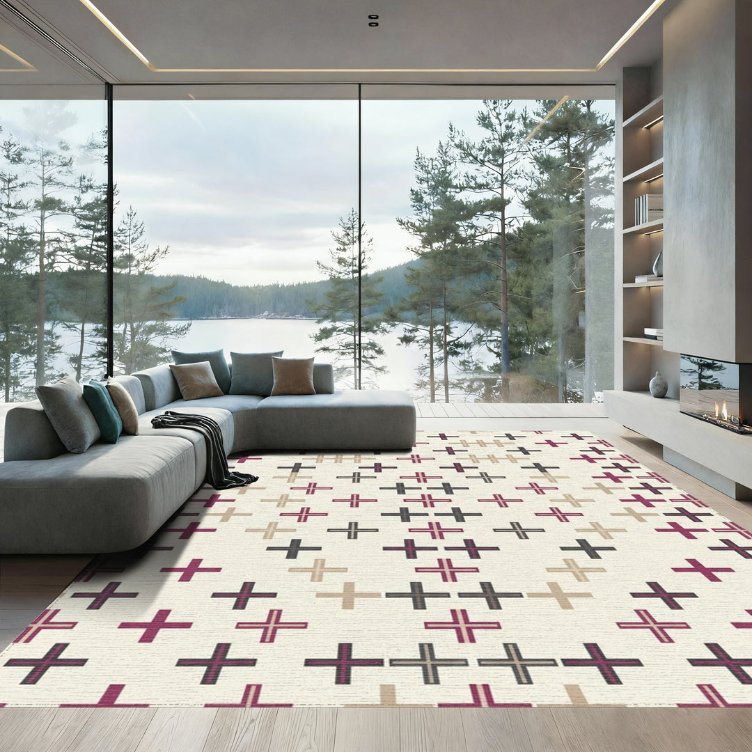 Crimson Taupe Black Plus Collection Rug
