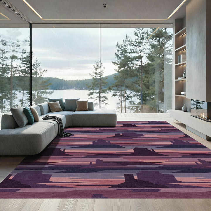 Desert Sunset Mesa Landscape Rug