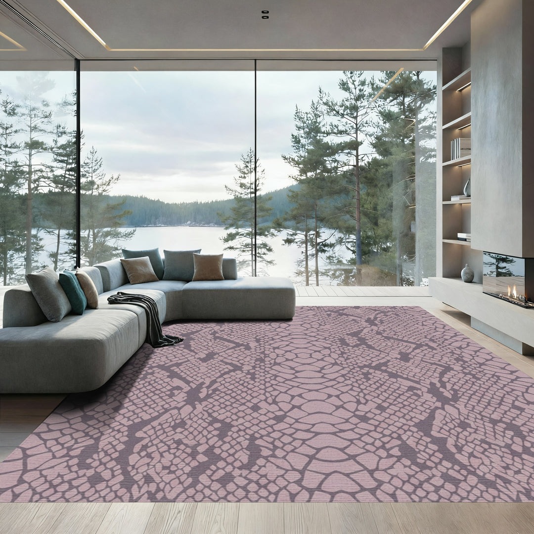 Mauve Snake Scale All-Over Texture Rug