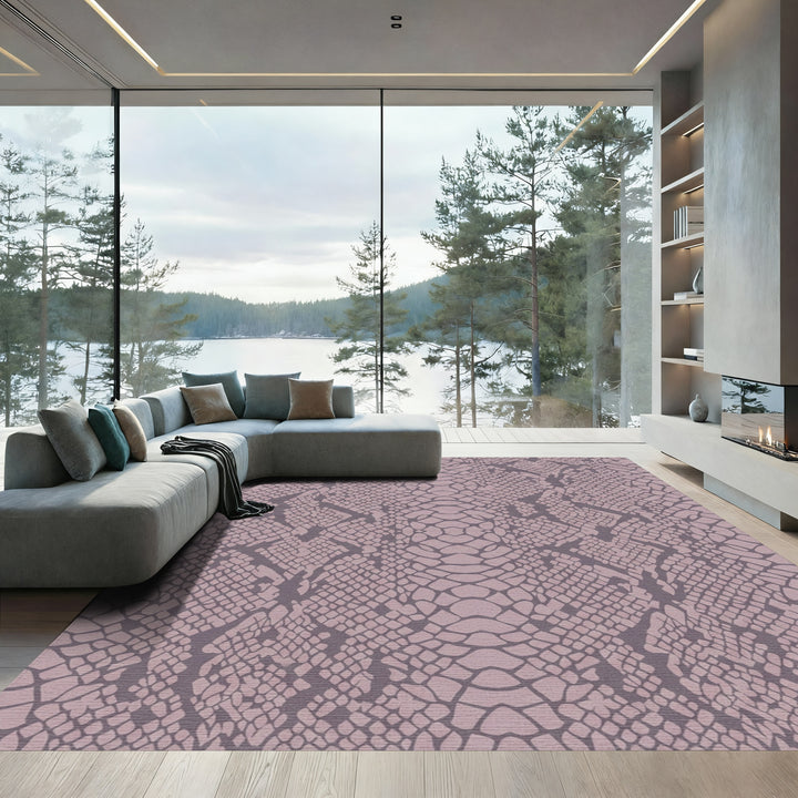 Mauve Snake Scale All-Over Texture Rug