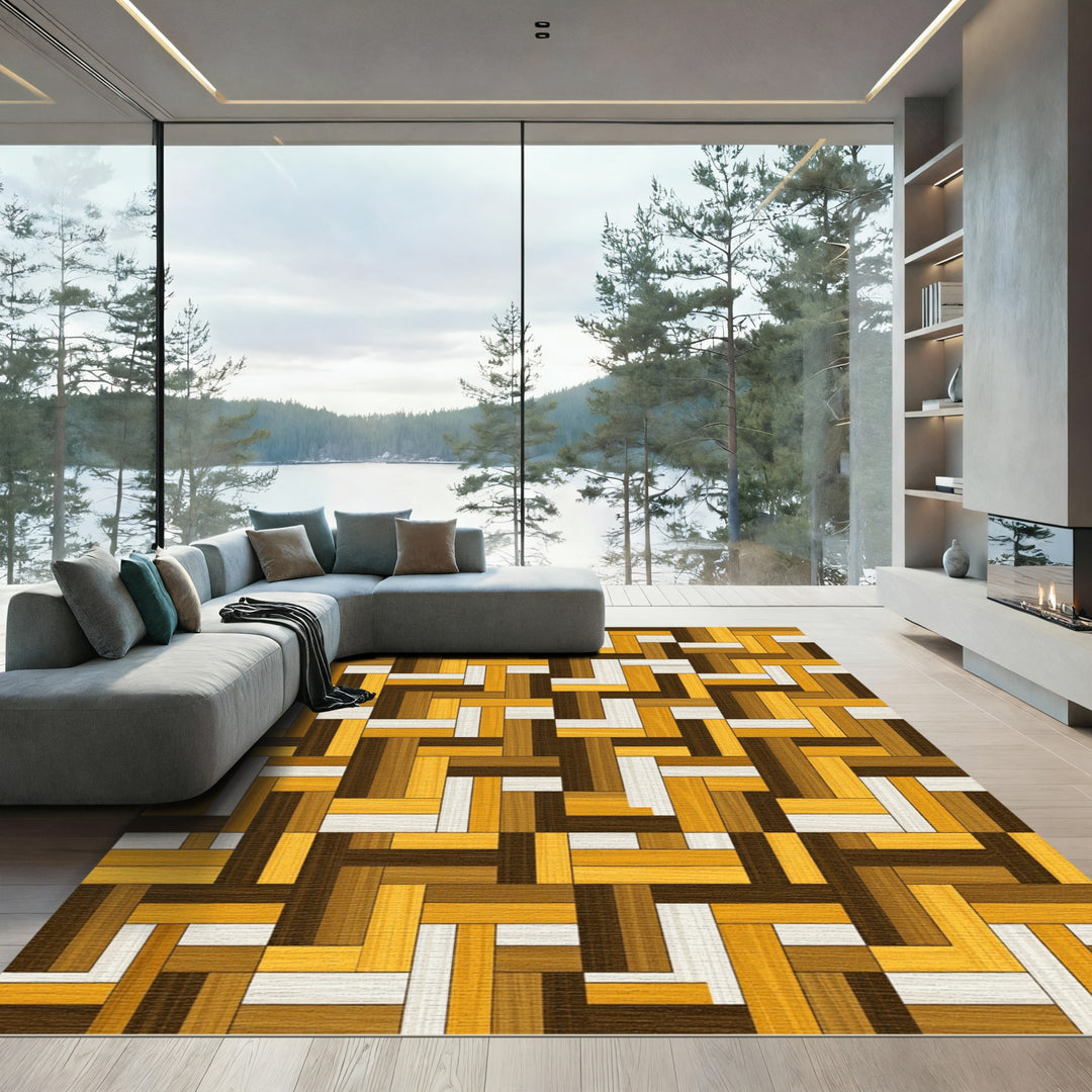 Wood Plank Parquet Art Rug