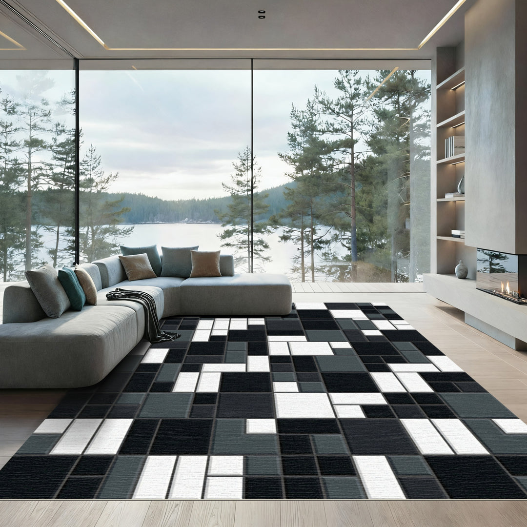 Monochromatic Geometric Grid Rug