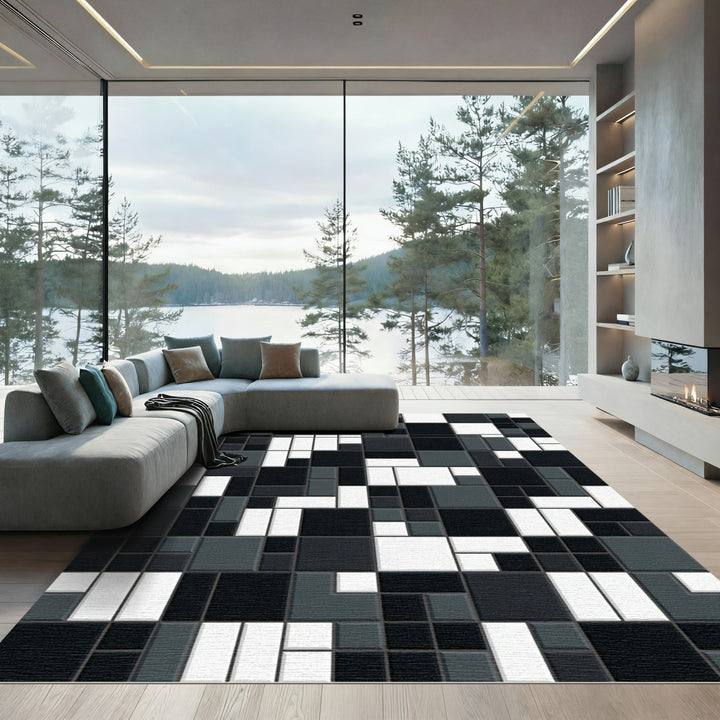 Monochromatic Geometric Grid Rug
