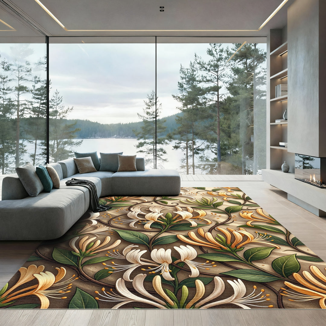 Elegant Honeysuckle Garden Botanical Rug