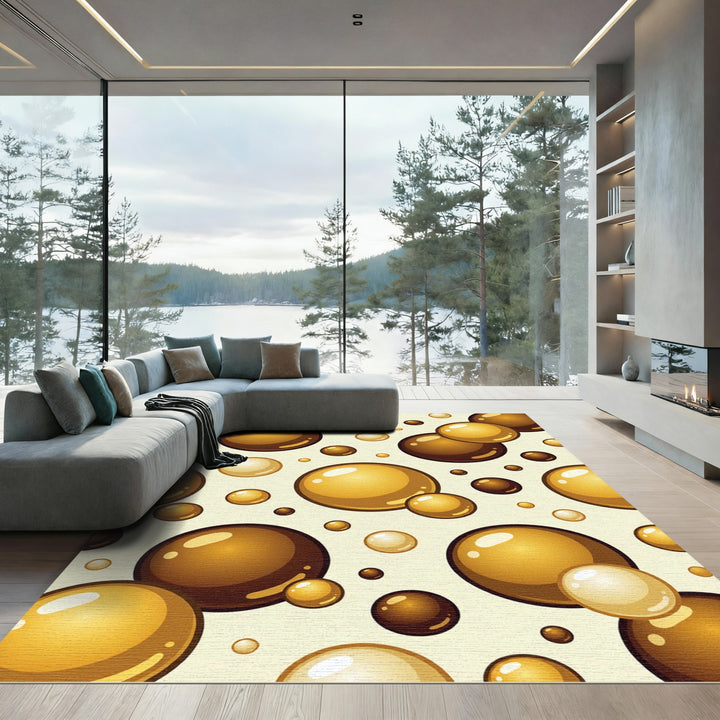 Golden Brown Chocolate Bubble Rug