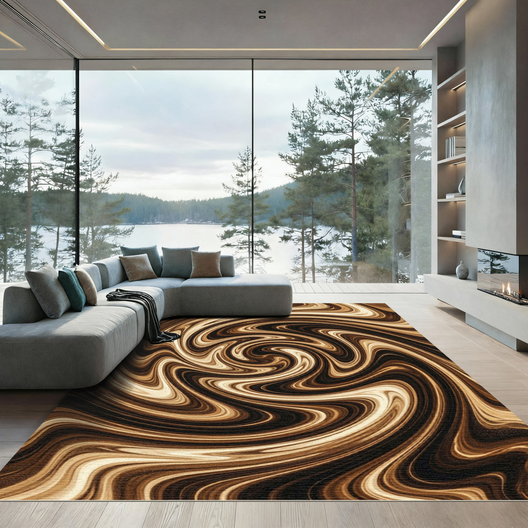 Earthy Swirl Marble Swirl Rug