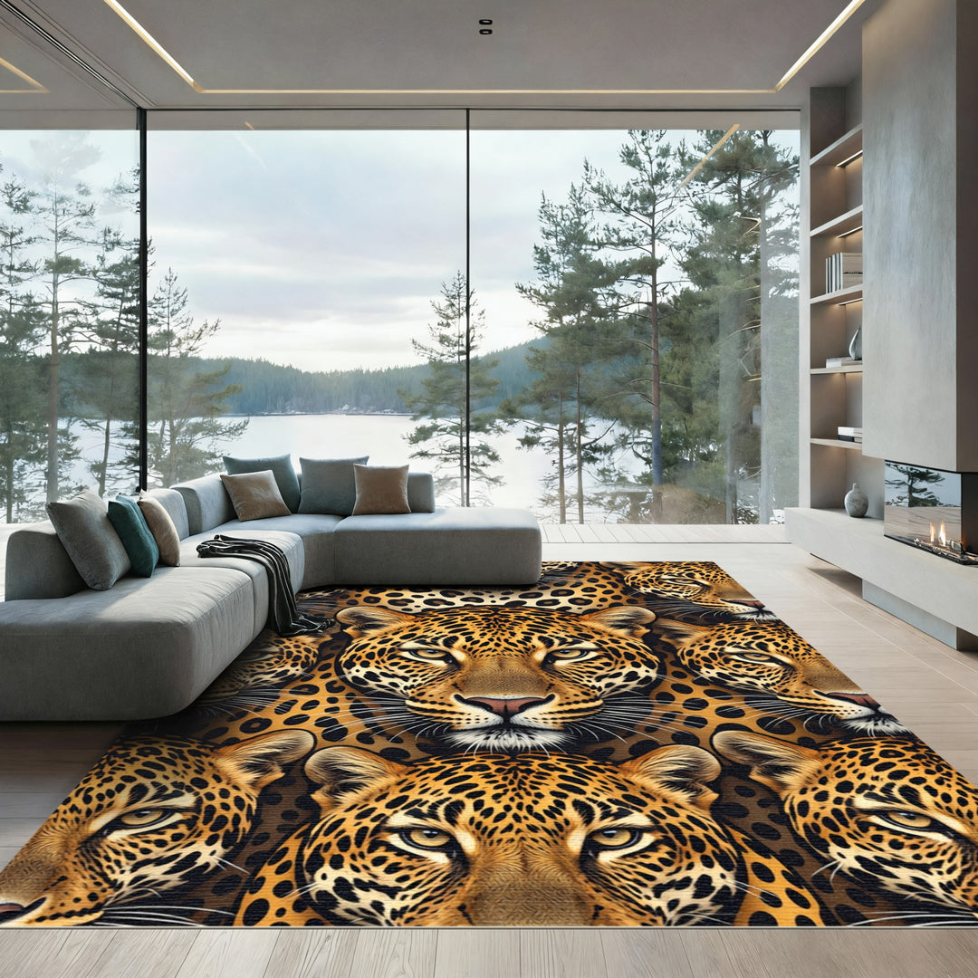 Exotic Leopard Spots Wildlife Rug