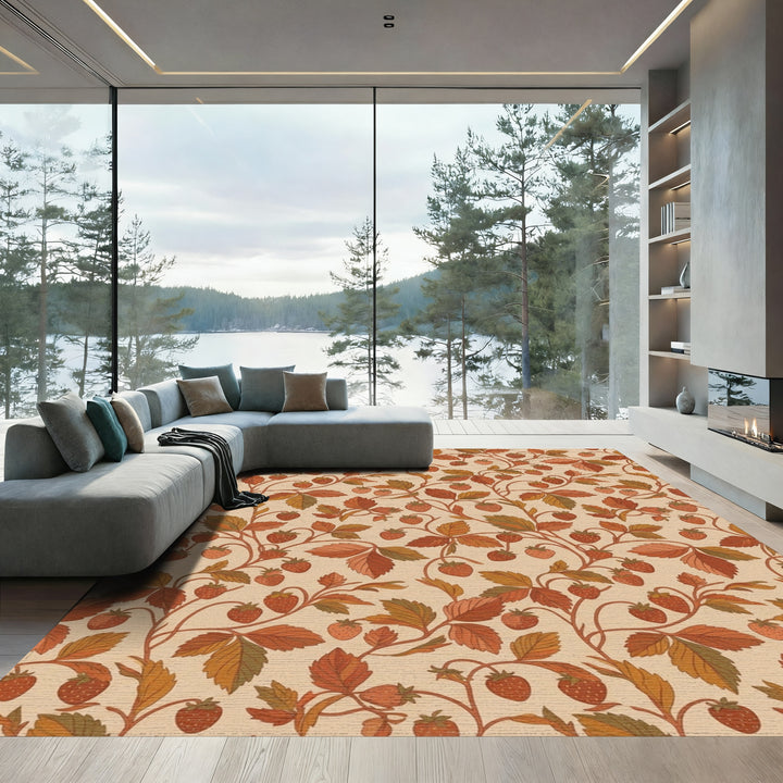 Autumn Strawberry Vine Medallion Rug
