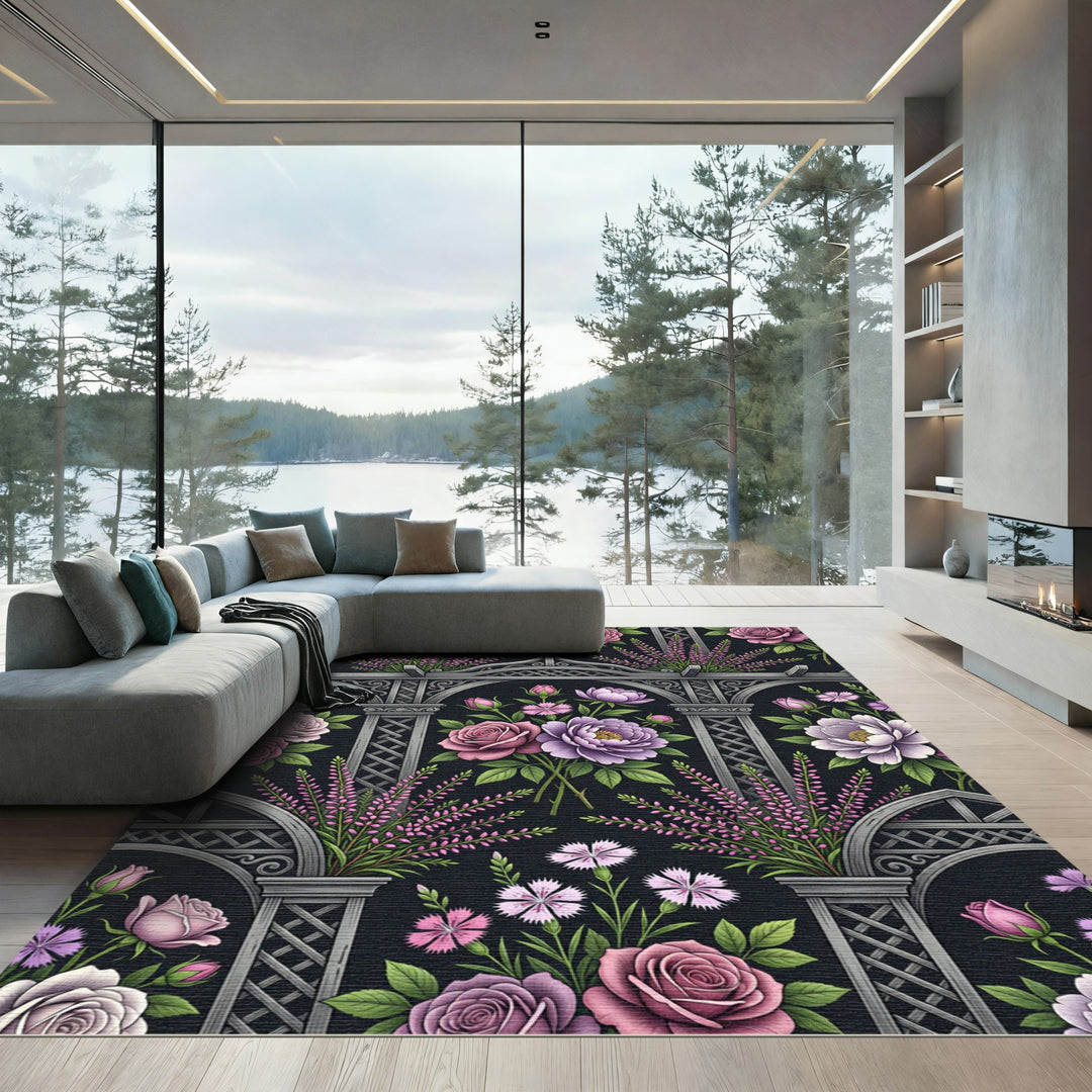 Victorian Rose Garden Archway Rug
