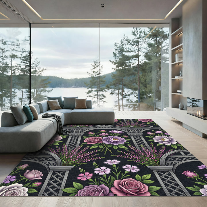 Victorian Rose Garden Archway Rug