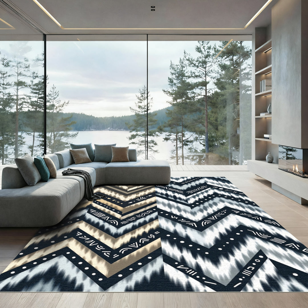 Zigzag Tribal Boho Chevron Rug