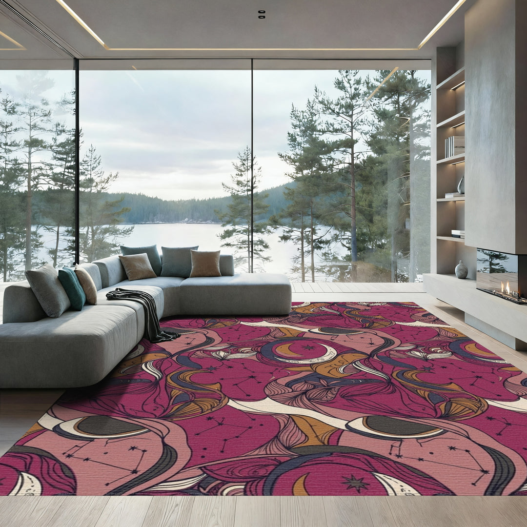 Cosmic Plum Celestial ConstellationsRug Rug