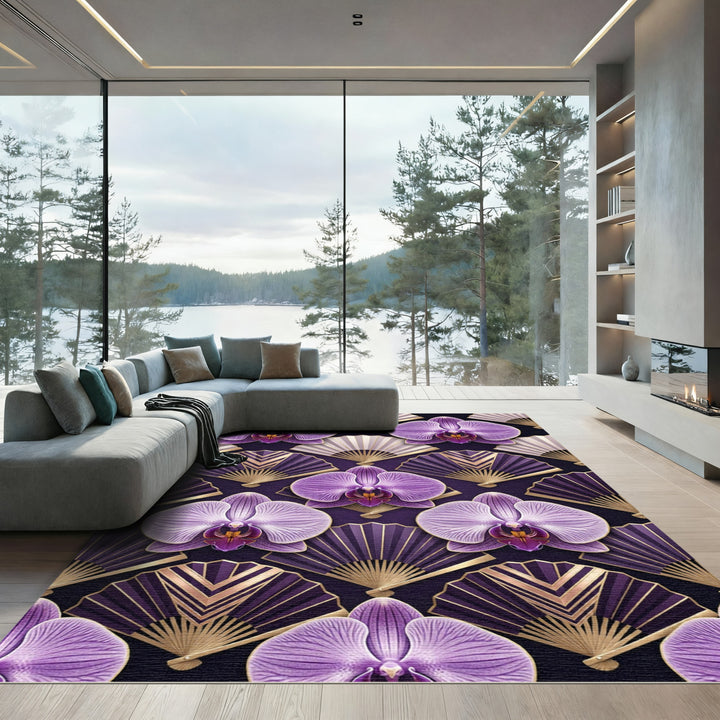 Purple Orchid Fan Collection Rug