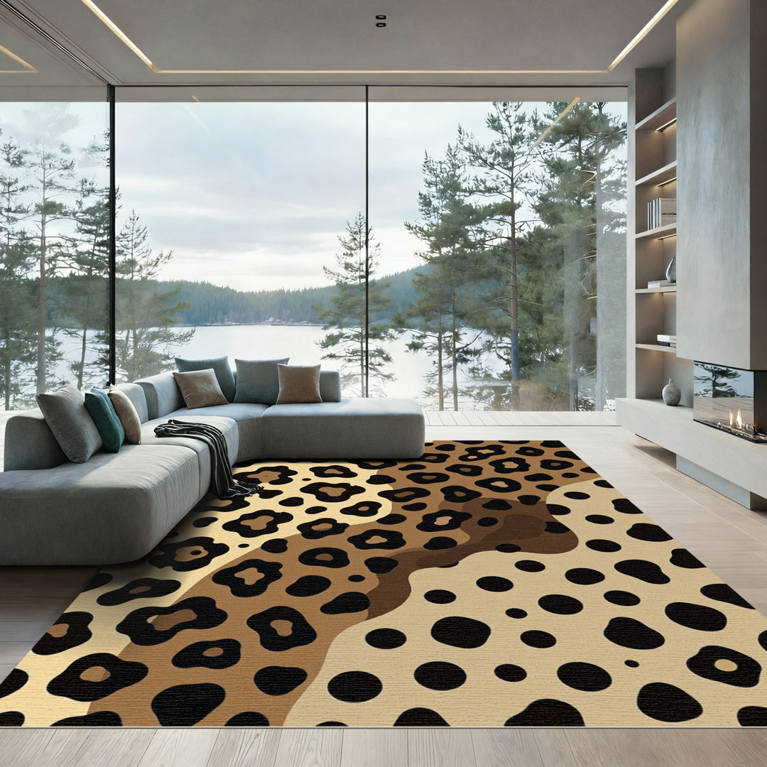 Wild Leopard Spots Abstract Rug