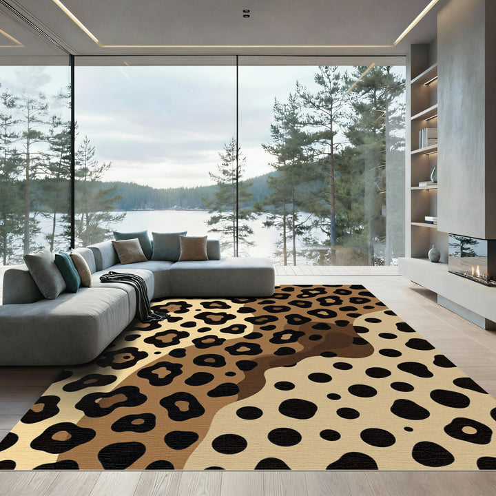 Wild Leopard Spots Abstract Rug