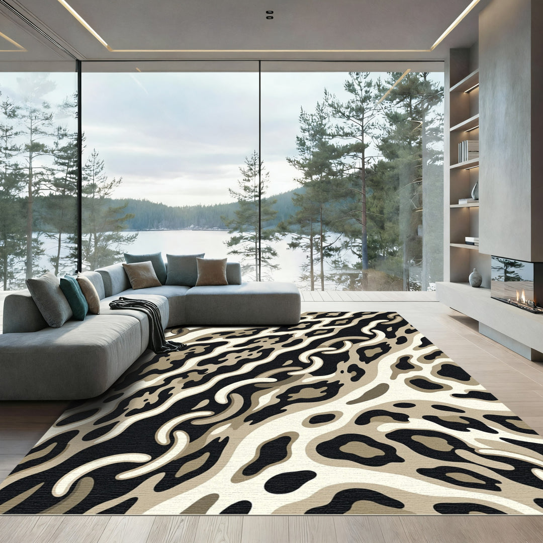 Safari Link Chain Zebra Stripe Rug