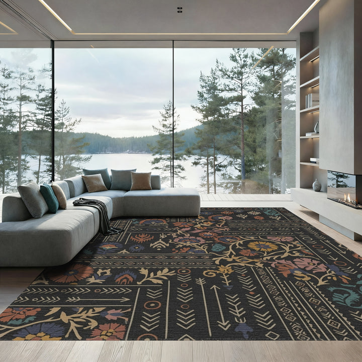 Patchwork Floral Arrow Medallion Rug