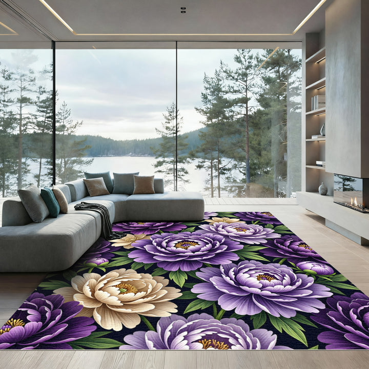 Purple Peony Botanical Garden Rug