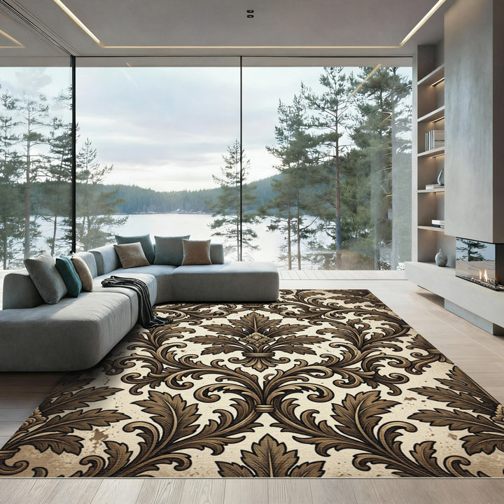 Ornate Bronze Acanthus Leaf Rug