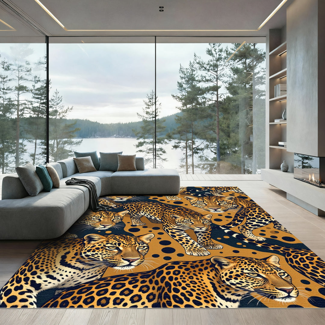 Leopard Spots Collage Art Rug