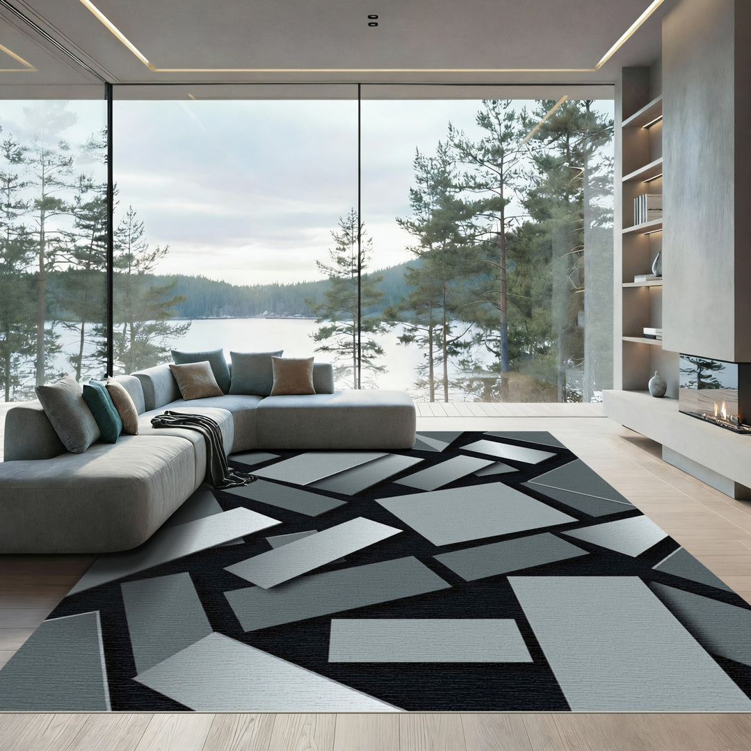 Modern Geometric Shades Rectangle Rug